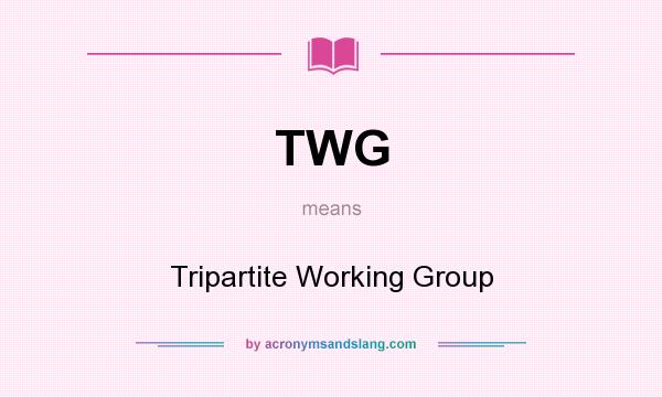 What does TWG mean? It stands for Tripartite Working Group