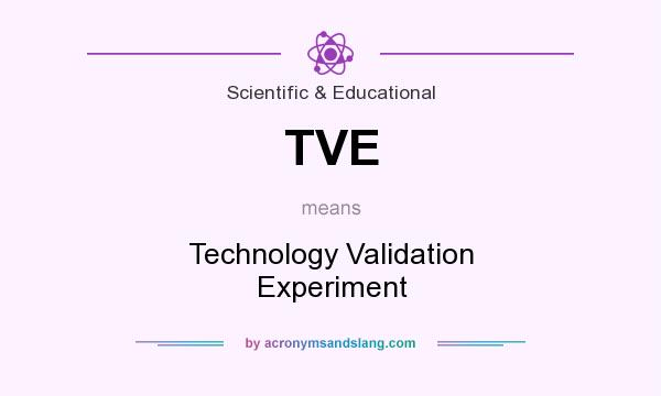 What does TVE mean? It stands for Technology Validation Experiment