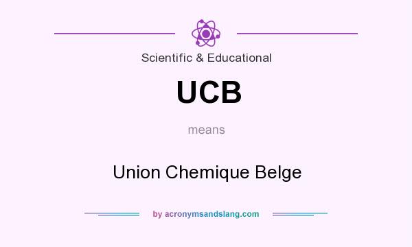 What does UCB mean? It stands for Union Chemique Belge