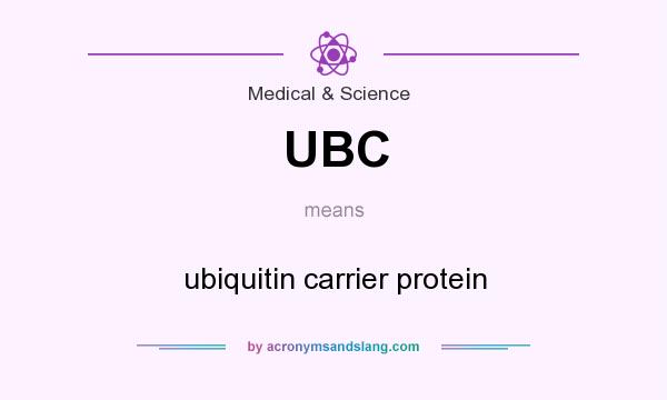 What does UBC mean? It stands for ubiquitin carrier protein