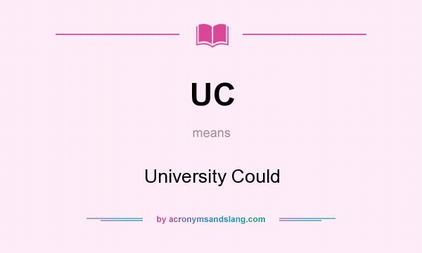 What does UC mean? It stands for University Could