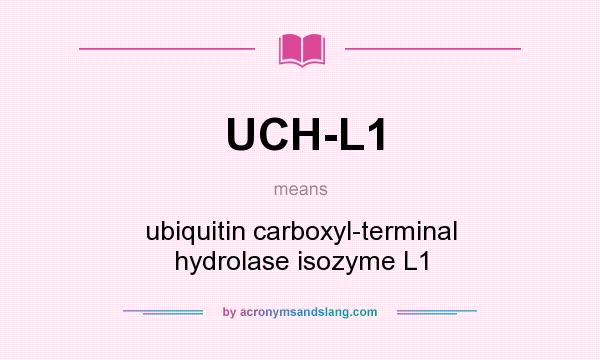 What does UCH-L1 mean? It stands for ubiquitin carboxyl-terminal hydrolase isozyme L1