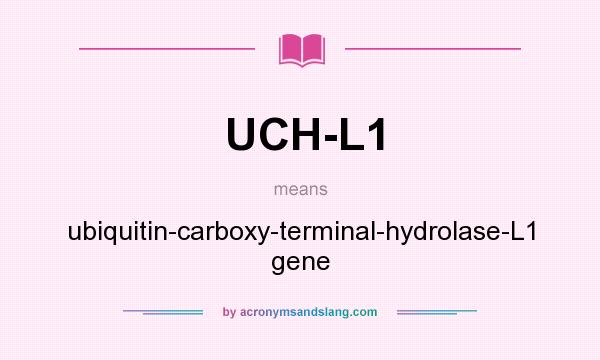 What does UCH-L1 mean? It stands for ubiquitin-carboxy-terminal-hydrolase-L1 gene