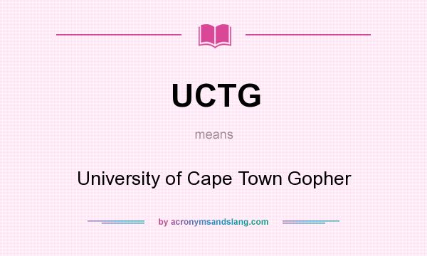 What does UCTG mean? It stands for University of Cape Town Gopher