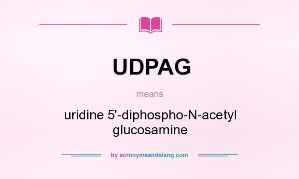 What does UDPAG mean? It stands for uridine 5`-diphospho-N-acetyl glucosamine