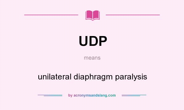 What does UDP mean? It stands for unilateral diaphragm paralysis