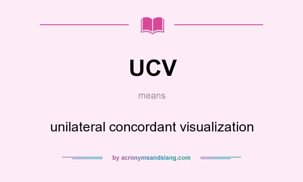 What does UCV mean? It stands for unilateral concordant visualization