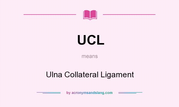 What does UCL mean? It stands for Ulna Collateral Ligament