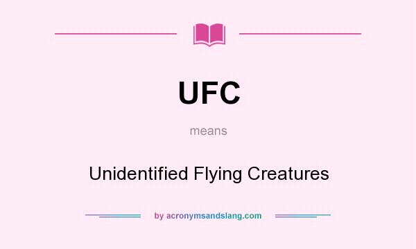 What does UFC mean? It stands for Unidentified Flying Creatures