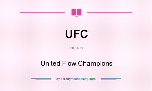 What does UFC mean? It stands for United Flow Champions