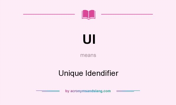 What does UI mean? It stands for Unique Idendifier