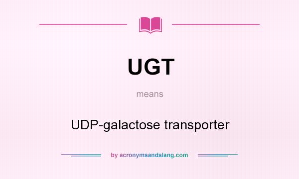What does UGT mean? It stands for UDP-galactose transporter