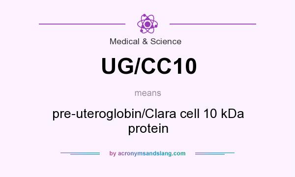 What does UG/CC10 mean? It stands for pre-uteroglobin/Clara cell 10 kDa protein