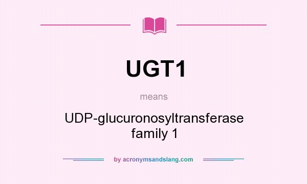 What does UGT1 mean? It stands for UDP-glucuronosyltransferase family 1