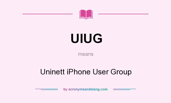 What does UIUG mean? It stands for Uninett iPhone User Group
