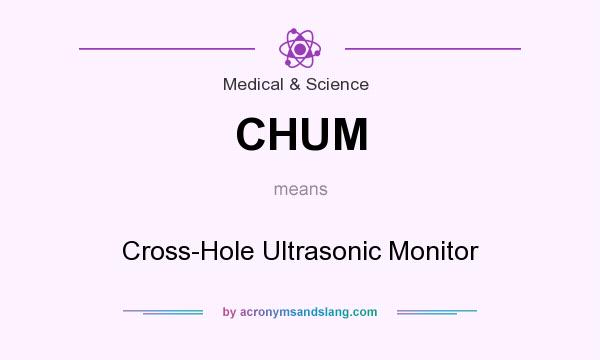 What does CHUM mean? It stands for Cross-Hole Ultrasonic Monitor