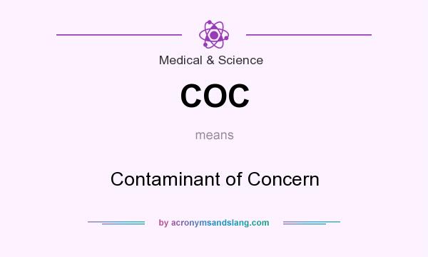 What does COC mean? It stands for Contaminant of Concern