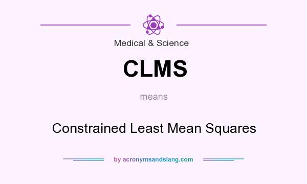 What does CLMS mean? It stands for Constrained Least Mean Squares
