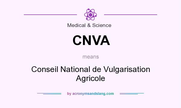 What does CNVA mean? It stands for Conseil National de Vulgarisation Agricole