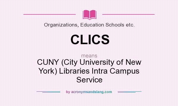 What does CLICS mean? It stands for CUNY (City University of New York) Libraries Intra Campus Service