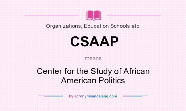 What does CSAAP mean? It stands for Center for the Study of African American Politics