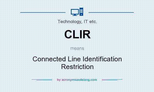 What does CLIR mean? It stands for Connected Line Identification Restriction