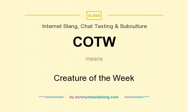 What does COTW mean? It stands for Creature of the Week