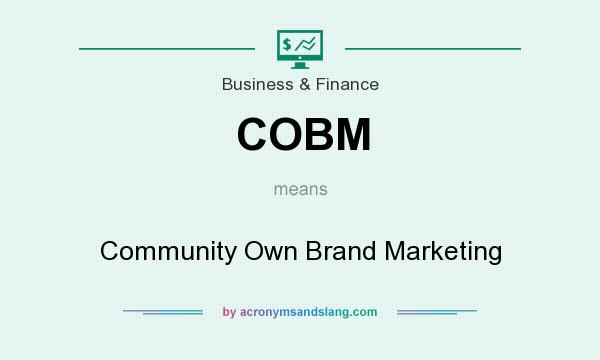 What does COBM mean? It stands for Community Own Brand Marketing