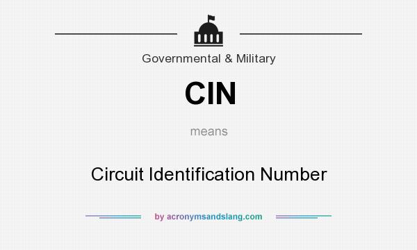 What does CIN mean? It stands for Circuit Identification Number