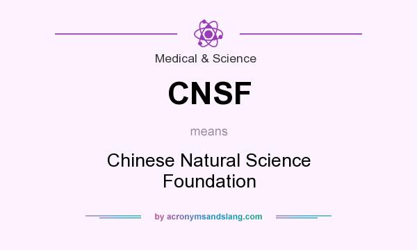 What does CNSF mean? It stands for Chinese Natural Science Foundation