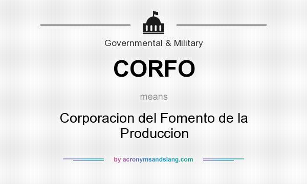 What does CORFO mean? It stands for Corporacion del Fomento de la Produccion