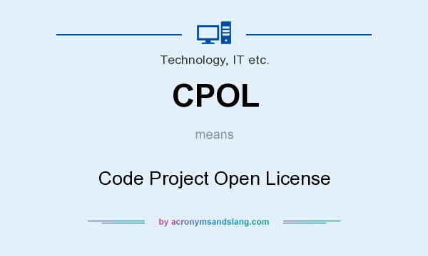 What does CPOL mean? It stands for Code Project Open License