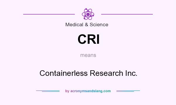 What does CRI mean? It stands for Containerless Research Inc.