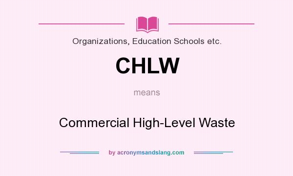 What does CHLW mean? It stands for Commercial High-Level Waste