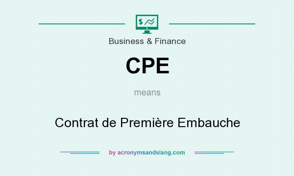 What does CPE mean? It stands for Contrat de Première Embauche