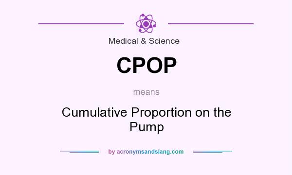 What does CPOP mean? It stands for Cumulative Proportion on the Pump