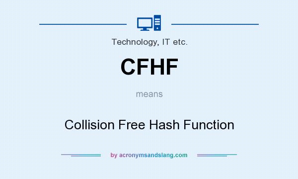 What does CFHF mean? It stands for Collision Free Hash Function