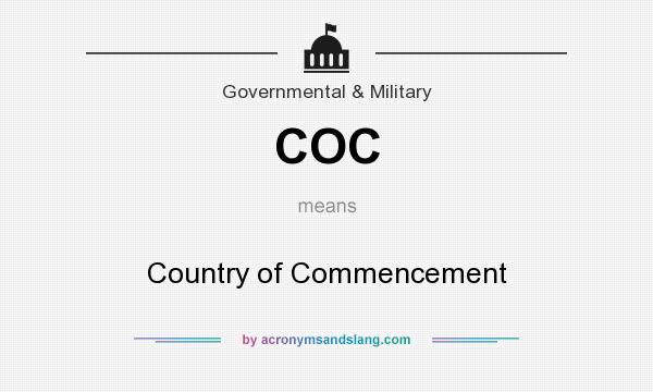 What does COC mean? It stands for Country of Commencement