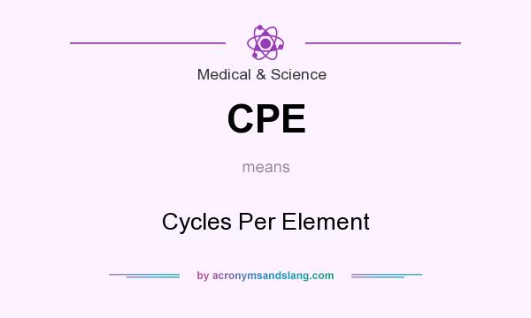 What does CPE mean? It stands for Cycles Per Element