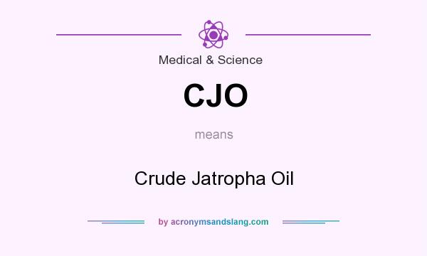 What does CJO mean? It stands for Crude Jatropha Oil