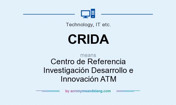 What does CRIDA mean? It stands for Centro de Referencia Investigación Desarrollo e Innovación ATM