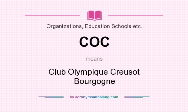 What does COC mean? It stands for Club Olympique Creusot Bourgogne