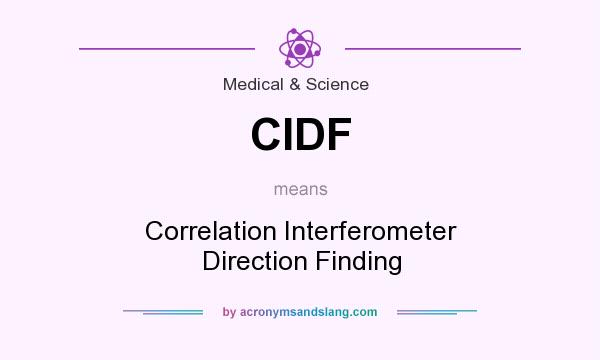 What does CIDF mean? It stands for Correlation Interferometer Direction Finding