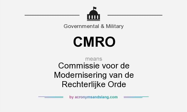 What does CMRO mean? It stands for Commissie voor de Modernisering van de Rechterlijke Orde