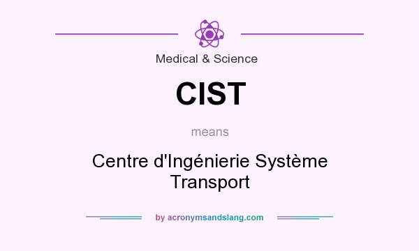 What does CIST mean? It stands for Centre d`Ingénierie Système Transport