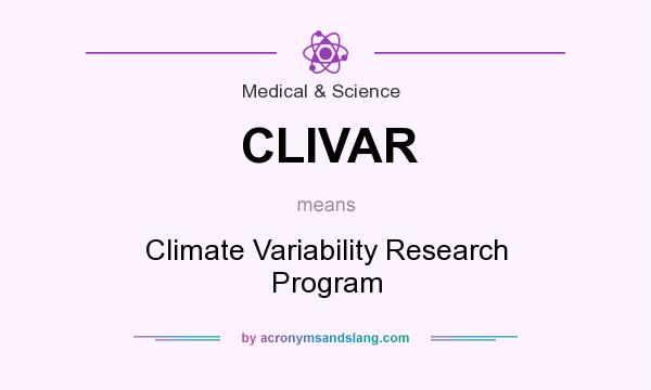 What does CLIVAR mean? It stands for Climate Variability Research Program