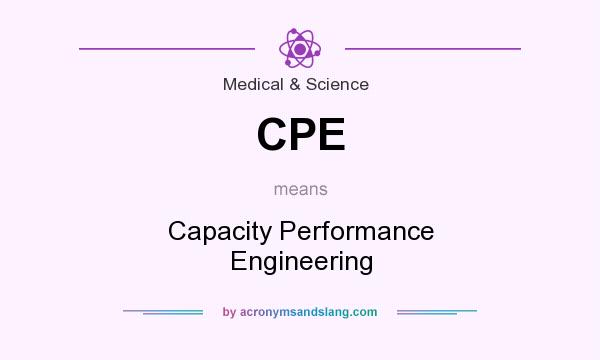 What does CPE mean? It stands for Capacity Performance Engineering
