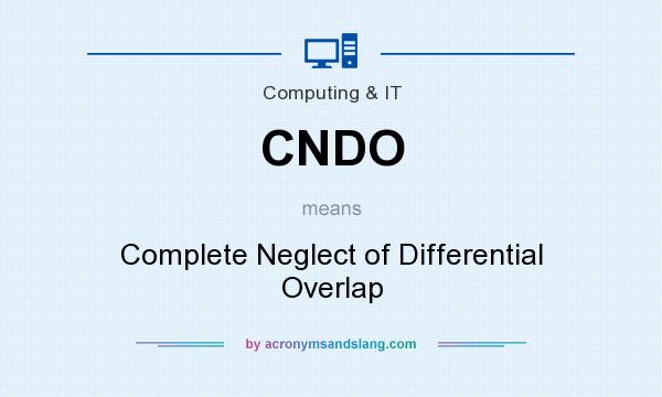 What does CNDO mean? It stands for Complete Neglect of Differential Overlap