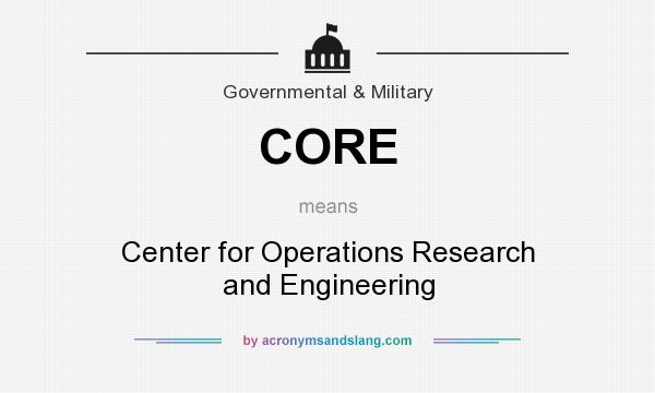 What does CORE mean? It stands for Center for Operations Research and Engineering