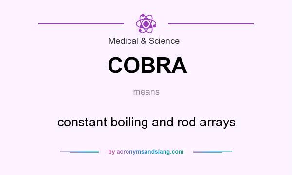 What does COBRA mean? It stands for constant boiling and rod arrays